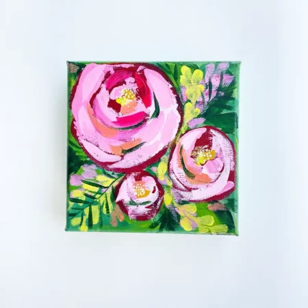 Maleri med rosa roser