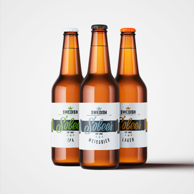 etikett designet for ølmerket sobeer