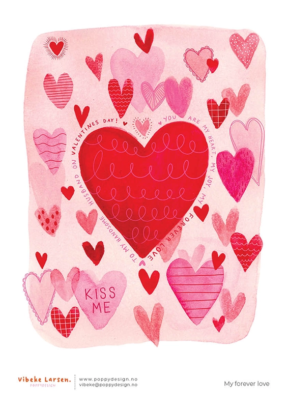 valentine illustration with many hearts