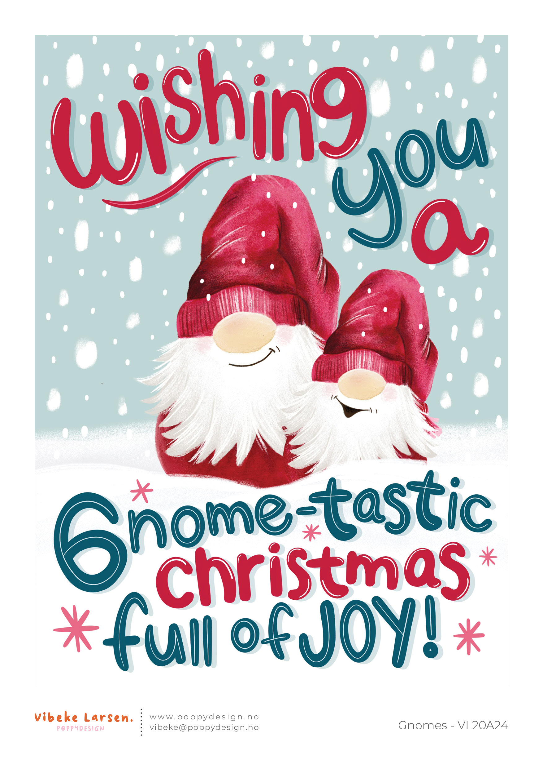 Christmas card illustration with gnomes